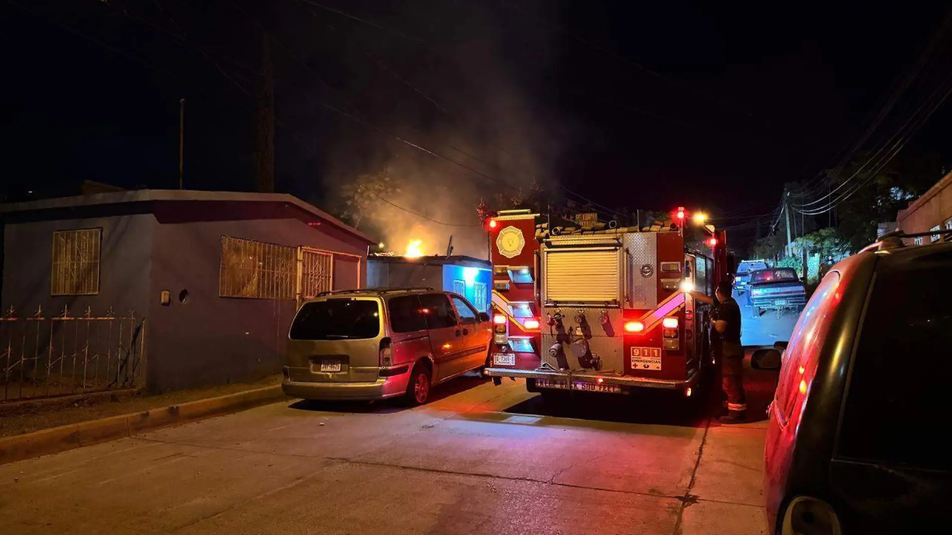 Movilización bombera fuego incendio 